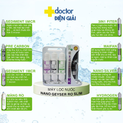 Máy lọc nước Nano Geyser Eco Slim S8 - New 2023